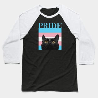 Vintage Black Cat Transgender Pride Baseball T-Shirt